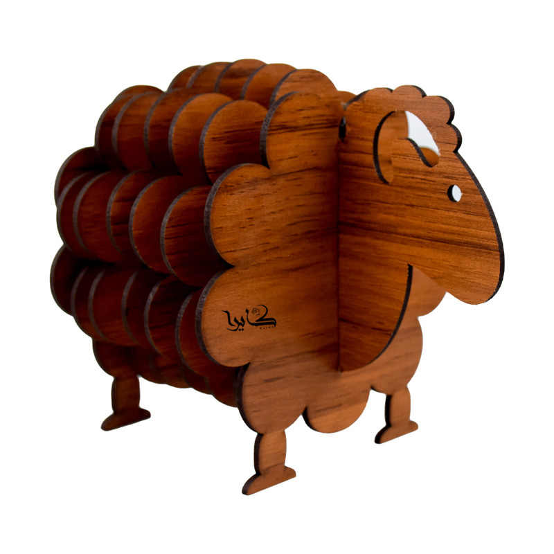 زیر لیوانی کایرا مدل گوسفند بسته 5 عددی به همراه استند