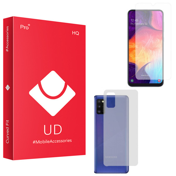 محافظ صفحه نمایش یو دی مدل HQ مناسب برای گوشی موبایل سامسونگ Galaxy A42 به همراه محافظ پشت گوشی