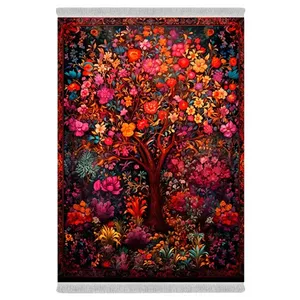 فرش پارچه‌ای دفه مدل فرشینه هازان مخمل کد 016