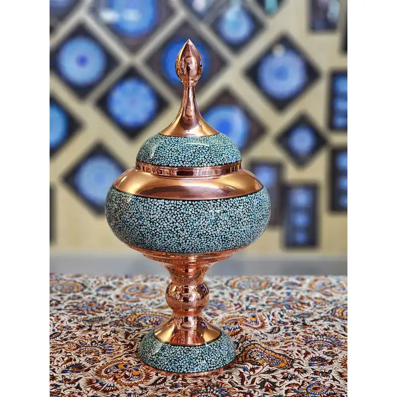 شکلات خوری فیروزه کوبی مسی مدل شاهکار کد 35c