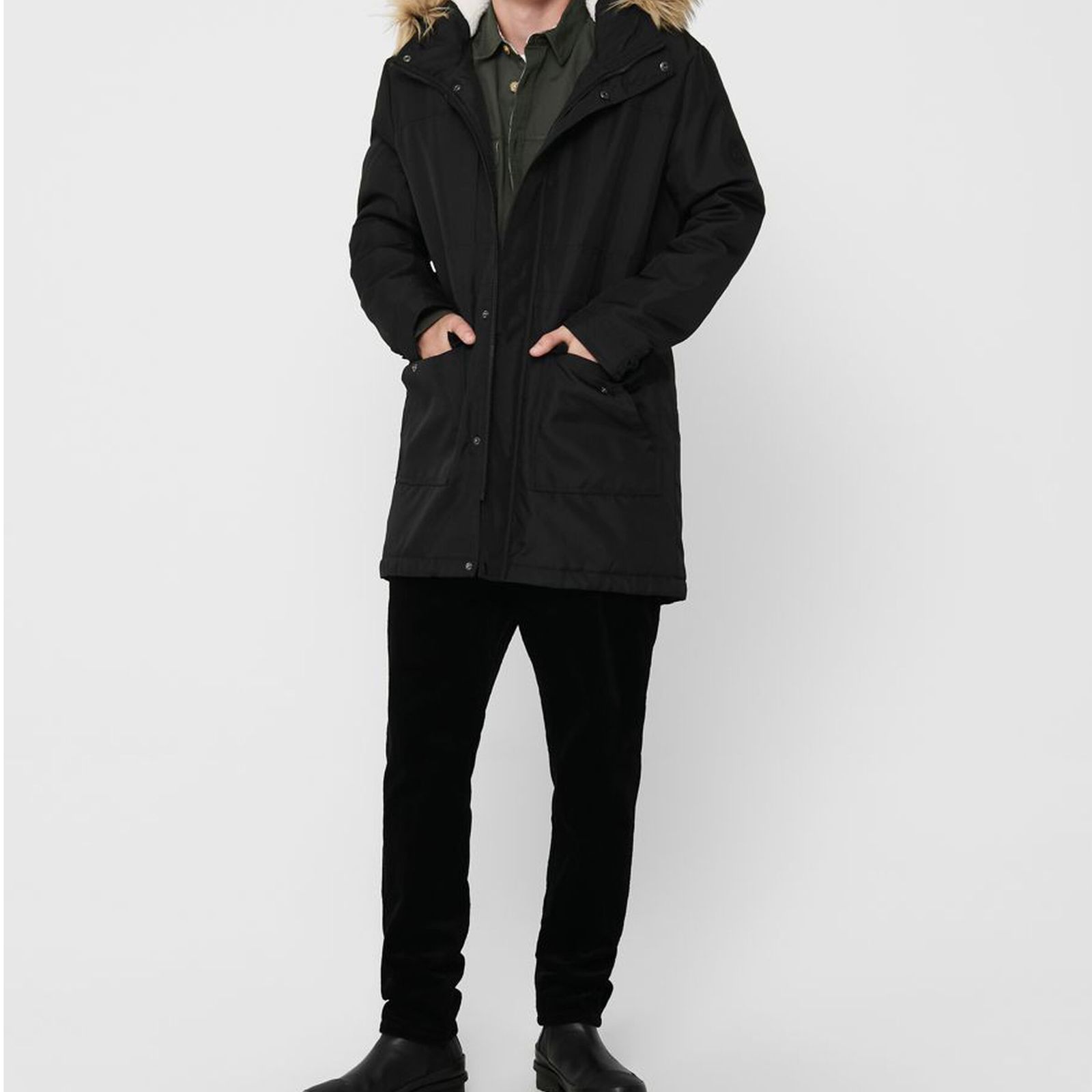 کاپشن مردانه اونلی اند سانز مدل LONG PARKA 001 -  - 4