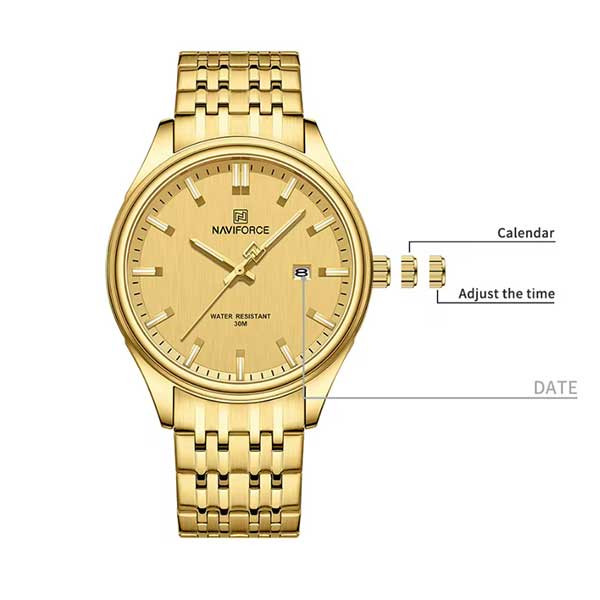 ست ساعت مچی عقربه ای زنانه و مردانه نیوی فورس مدل NF8039LG  GGG