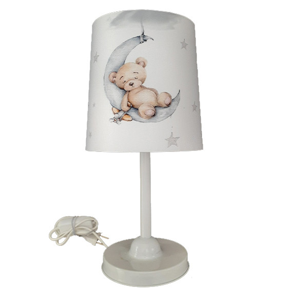 لوستر و آباژور کودک مدل خرس کد 40225 به همراه چراغ خواب و ساعت مجموعه 4 عددی