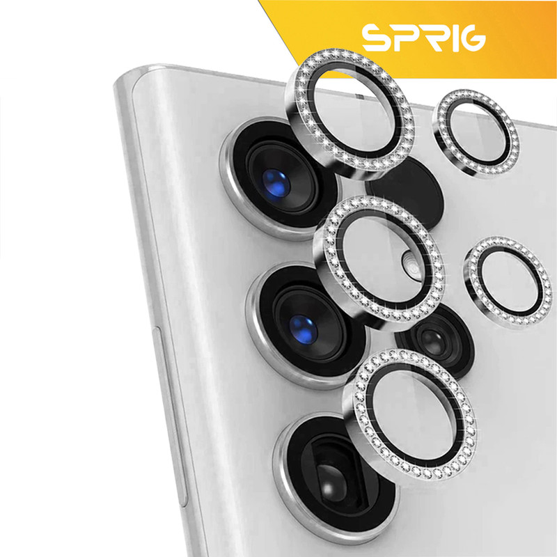 محافظ لنز دوربین رینگی اسپریگ مدل Ring metal Diamond مناسب برای گوشی موبایل سامسونگ Galaxy S24 ultra 5G