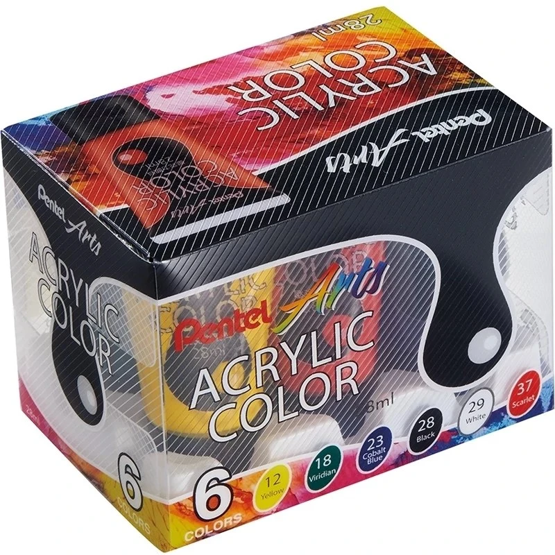 رنگ اکریلیک پنتل مدل Pro Artist حجم 28 میلی لیتر بسته 6 عددی