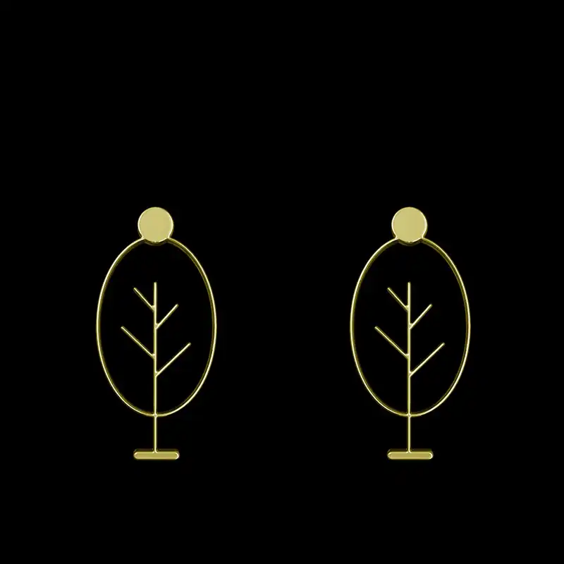 گوشواره طلا 18 عیار زنانه مدوپد مدل درخت کد GA1-15788