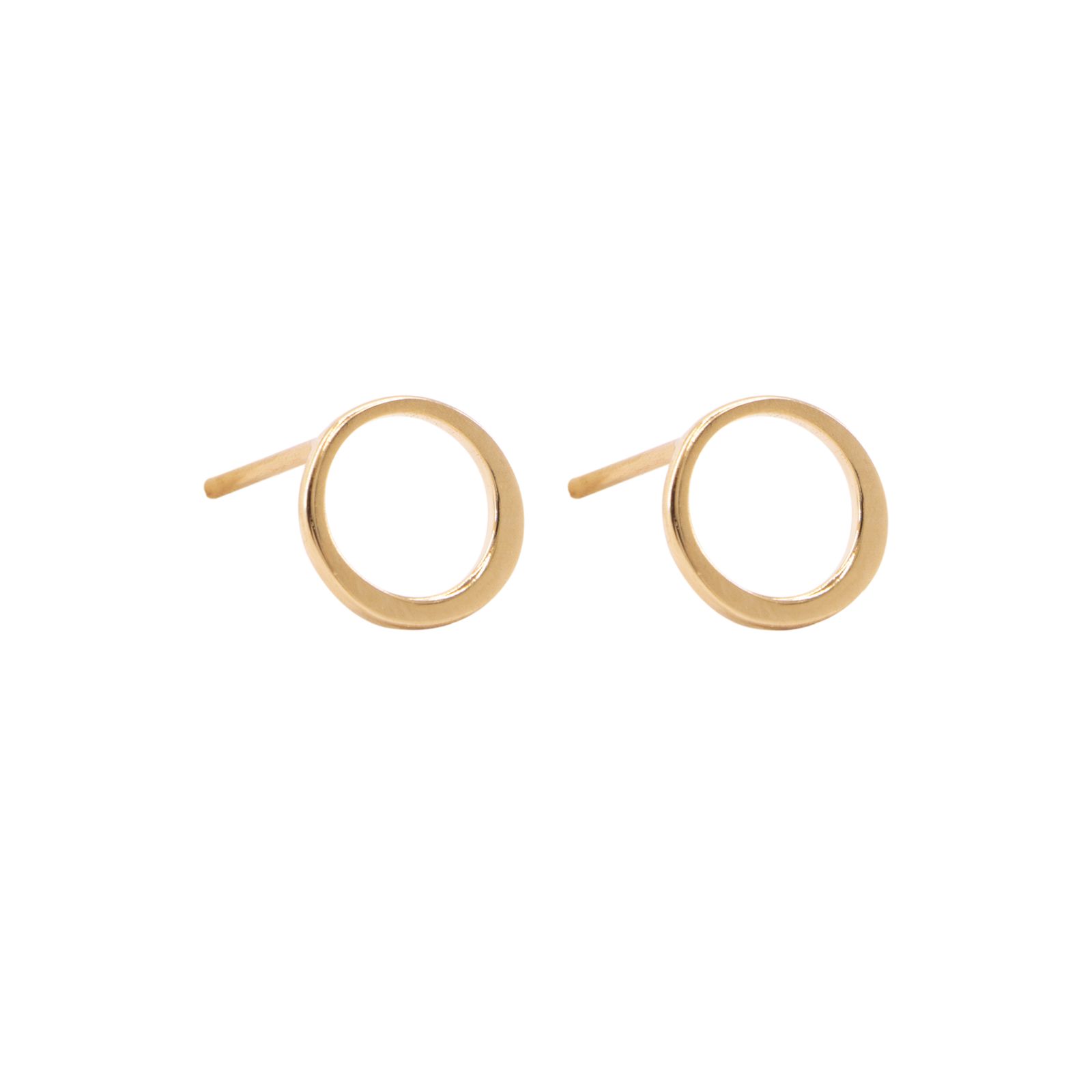 گوشواره طلا 18 عیار زنانه پولک مدل دایره تو خالی برجسته -  - 2