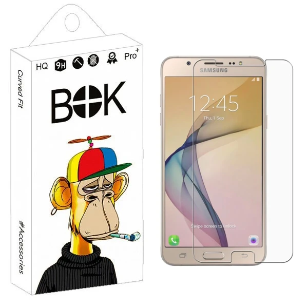 محافظ صفحه نمایش شیشه ای بوک مدل Transparent Plus مناسب برای گوشی موبایل سامسونگ Galaxy J7 Prime 2