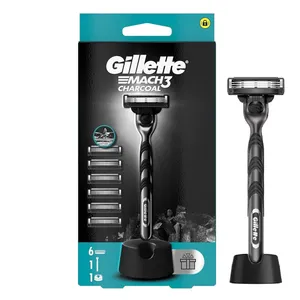 خود تراش ژیلت مدل Mach 3 Charcoal به همراه تیغ یدک بسته 5 عددی