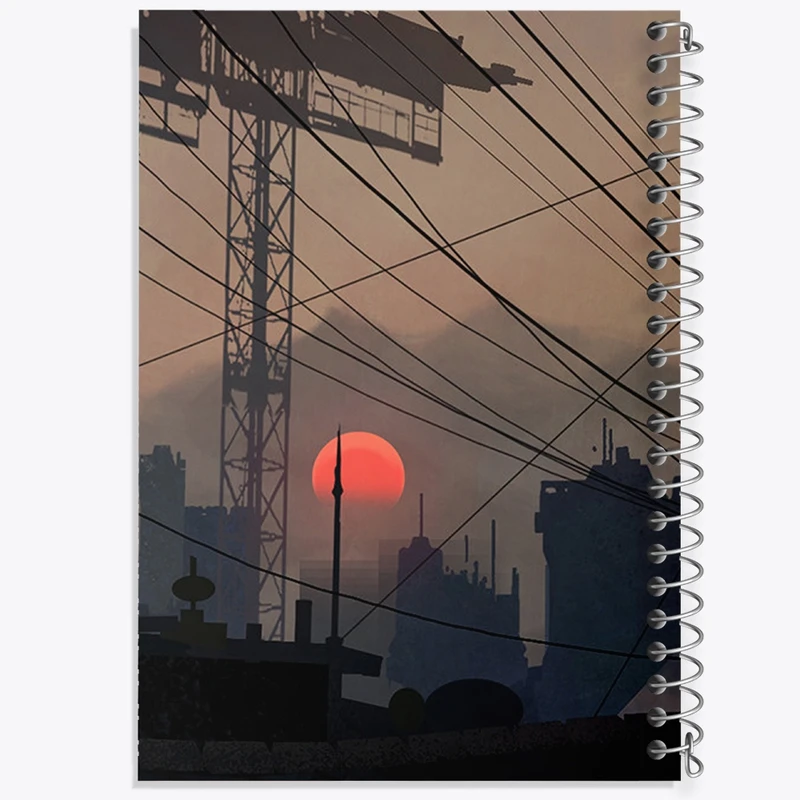 دفتر مشق 50 برگ خندالو طرح غروب در شهر کد F534