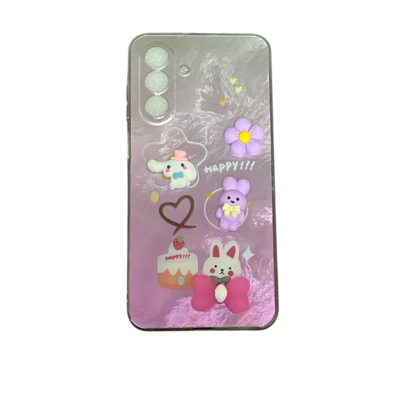 کاور مدل براش طرح عروسکی برجسته کد Happy77  مناسب برای گوشی موبایل سامسونگ Galaxy A06