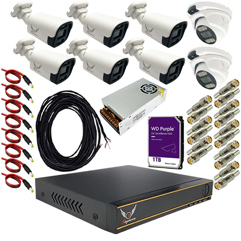 سیستم امنیتی هشت دوربین رایمون مدل 5MP-AHD-HI01