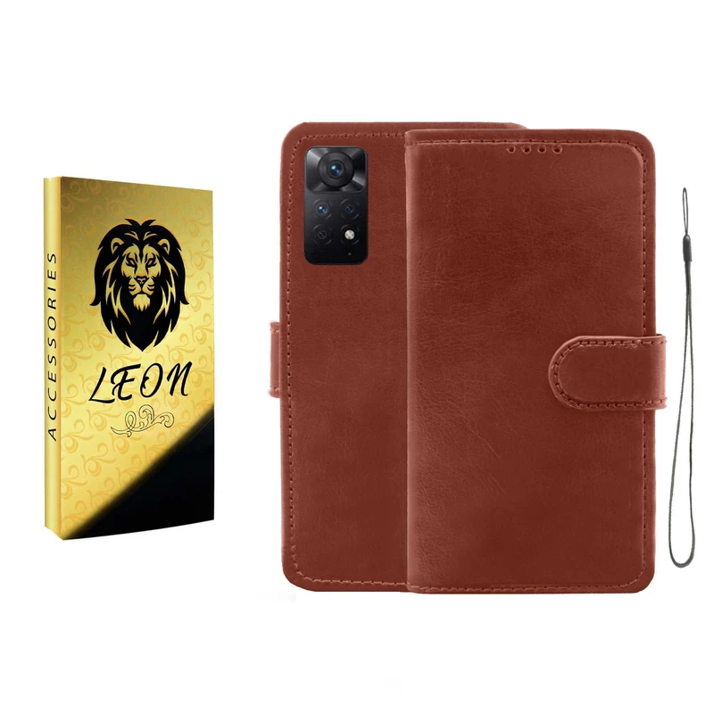 کیف کلاسوری لئون مدل Oro مناسب برای گوشی موبایل شیائومی Redmi Note 12 Pro 4G به همراه بند آویز