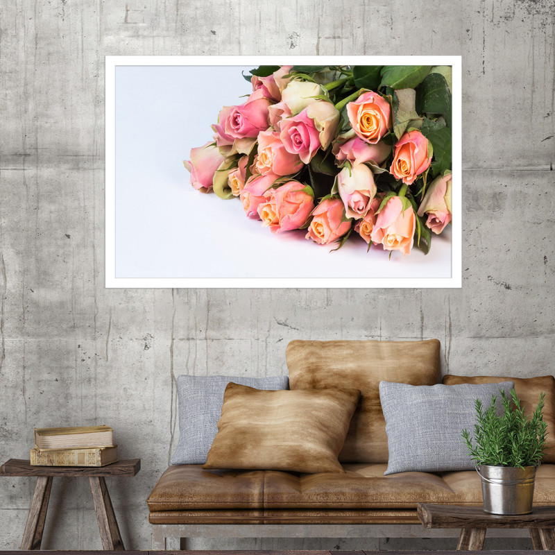 تابلو نوری بکلیت طرح  گل های رز صورتی مدل W-MO1769