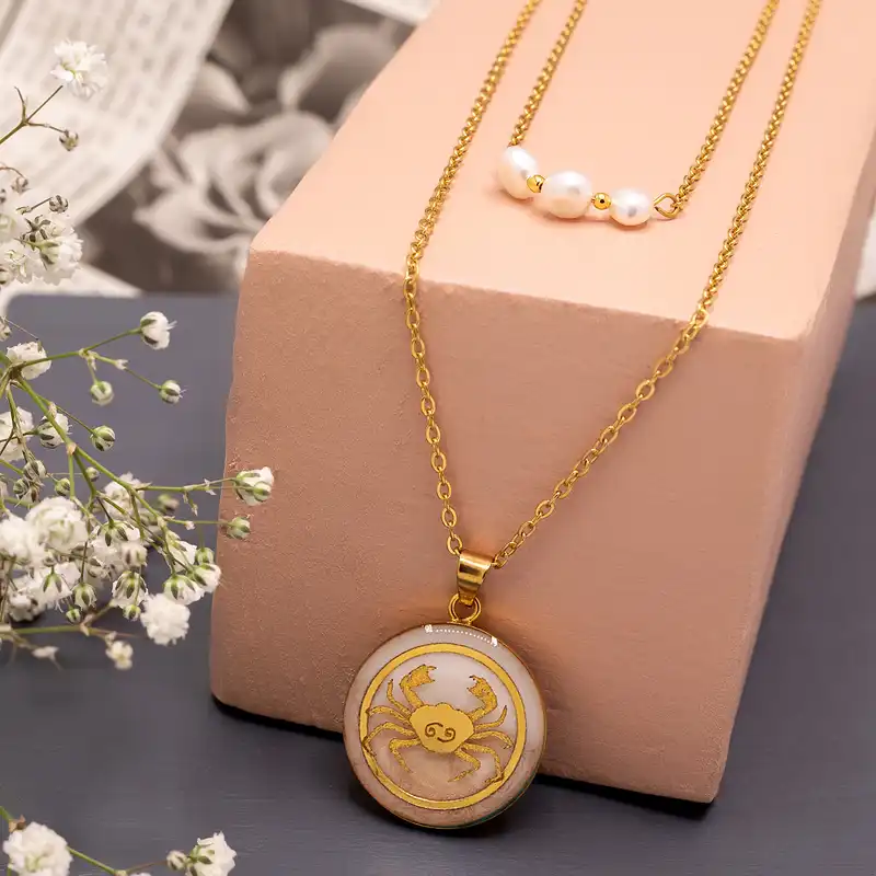 گردنبند زنانه مارک گلد مدل ماه تولد تیر سری آرام SA04