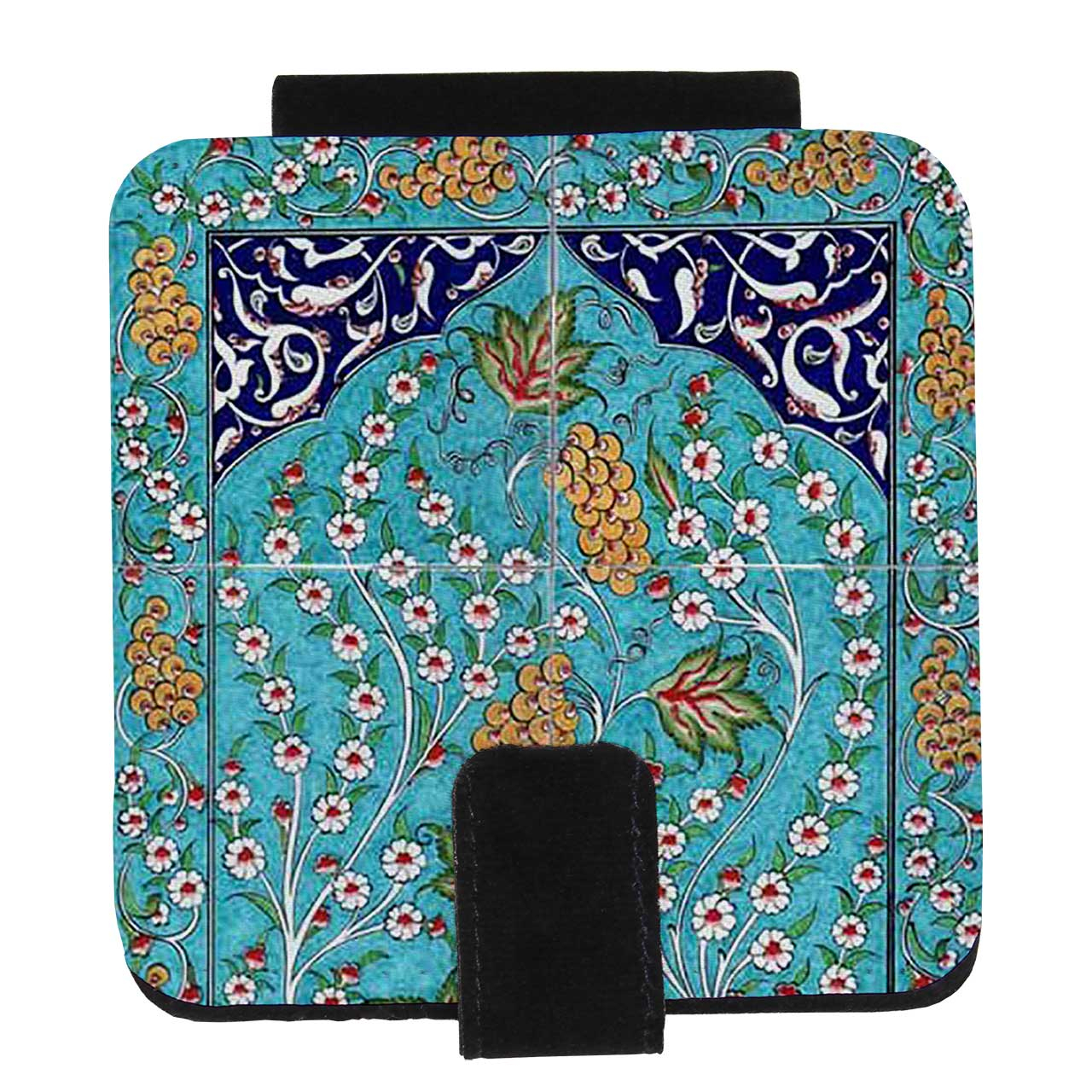 آینه جیبی کارنیلا طرح کاشی گل و بوته کد KA110