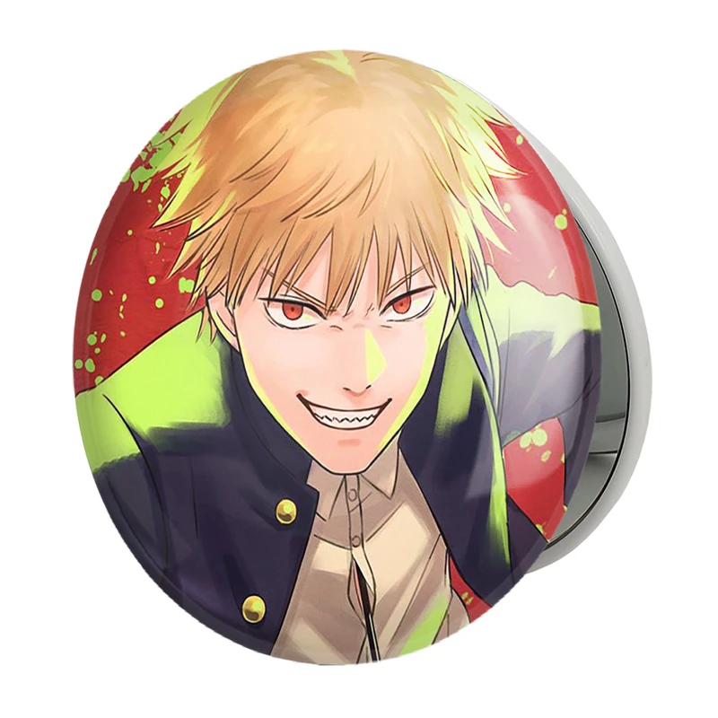 آینه جیبی خندالو طرح دنجی انیمه مرد اره ای Chainsaw Man مدل تاشو کد 17844 