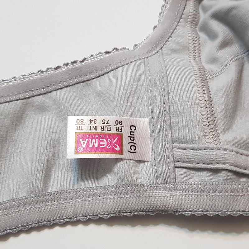 سوتین زنانه اما مدل بالا توری بدون فنر کد 4928-4100 رنگ طوسی