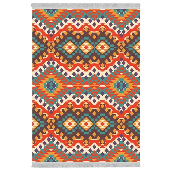 فرش پارچه‌ای دفه مدل فرشینه هازان مخمل طرح فانتزی کد 3406