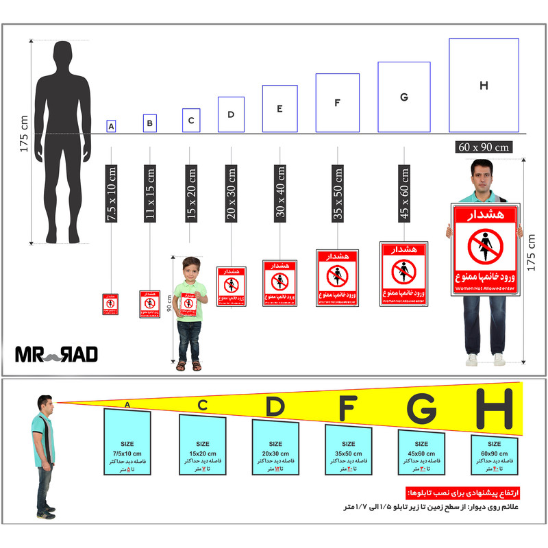 برچسب ایمنی مستر راد طرح ورود خانمها ممنوع مدل HSE-OSHA-1032