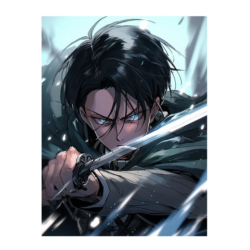 استیکر لپ تاپ و موبایل مدل انیمه طرح اتک ان تایتان لیوای آکرمن attack on titan Levi Ackermann کد 537