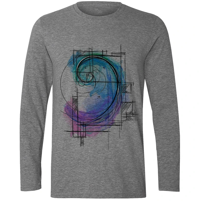 تیشرت آستین بلند مردانه مدل انتزاعی W88