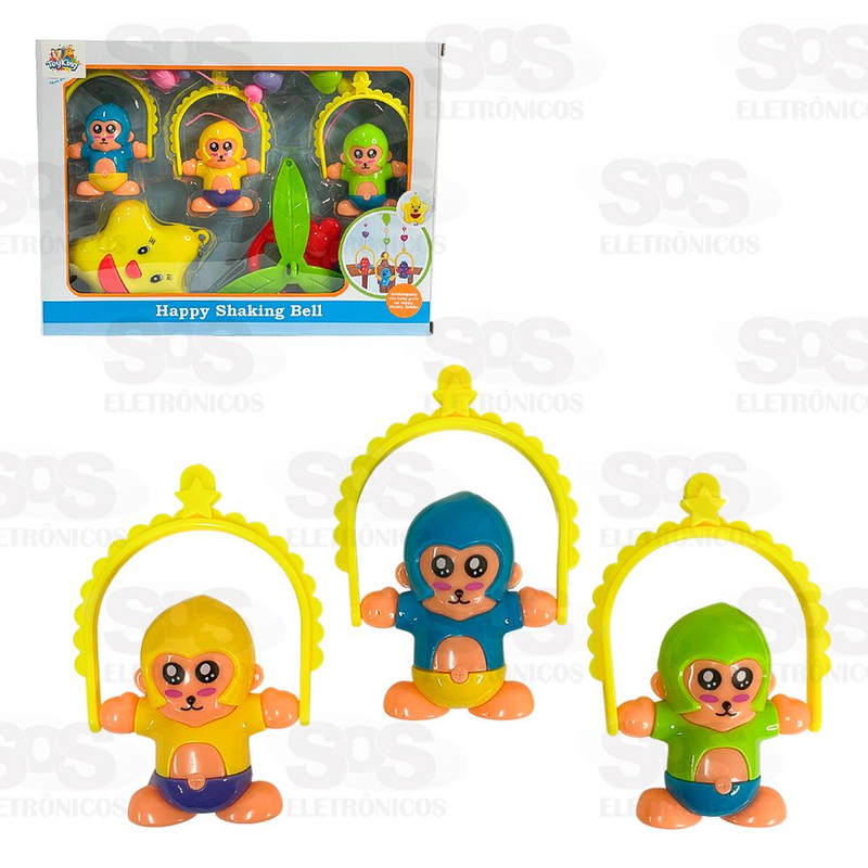 آویز تخت کودک مدل میمون های بامزه polishi Happy Shaking Bell آویز تخت کودک مدل میمون های بامزه polishi Happy Shaking Bell