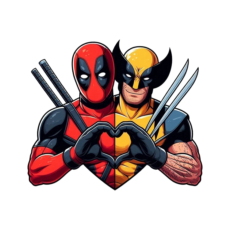 استیکر پارچه و لباس پاد آفرین مدل ددپول و وولورین کد 171