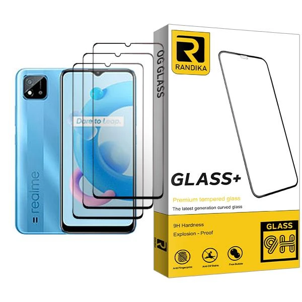 محافظ صفحه نمایش راندیکا مدل Randika Glass MIX003 مناسب برای گوشی موبایل ریلمی C20A بسته سه عددی