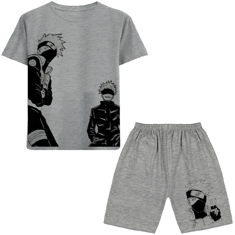 ست تی شرت و شلوارک پسرانه مدل انیمه کد N75