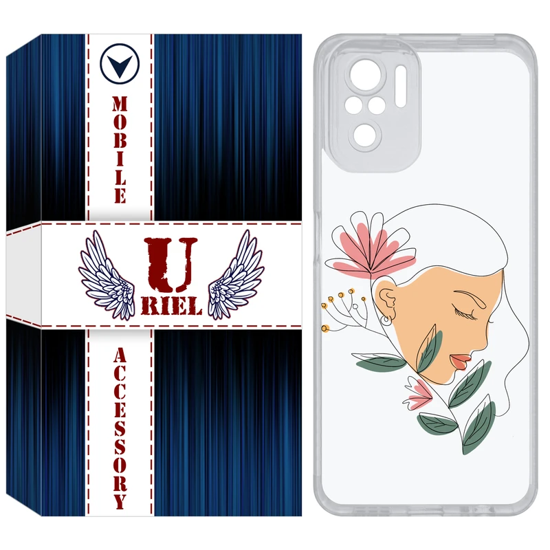 کاور یوریل مدل Clear کد 53 طرح صورت زن مناسب برای گوشی موبایل شیائومی Redmi Note 10 4G / Note 10S / Poco M5s