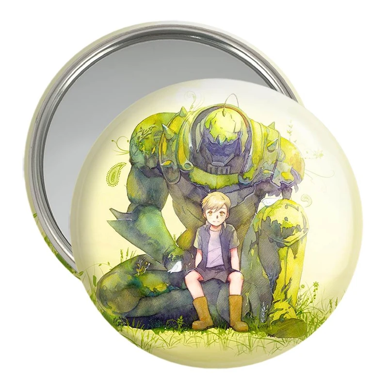 آینه جیبی خندالو مدل آلفونس الریک انیمه کیمیاگر تمام فلزی  کد 12687