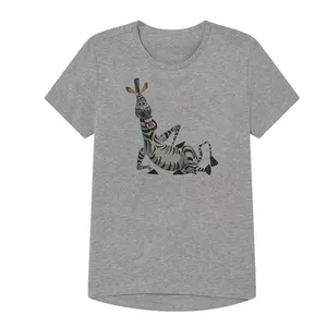 تی شرت آستین کوتاه پسرانه مدل گورخر ماداگاسکار کد25 Z رنگ طوسی