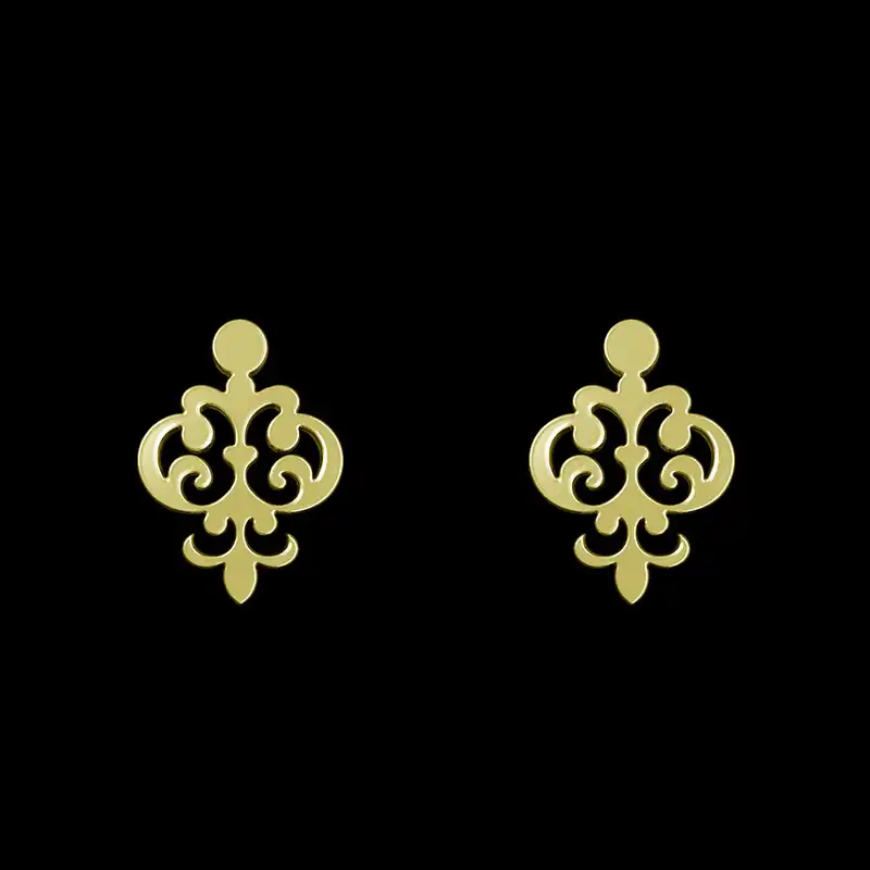 گوشواره طلا 18 عیار زنانه مدوپد مدل اسلیمی کد GA1-15323