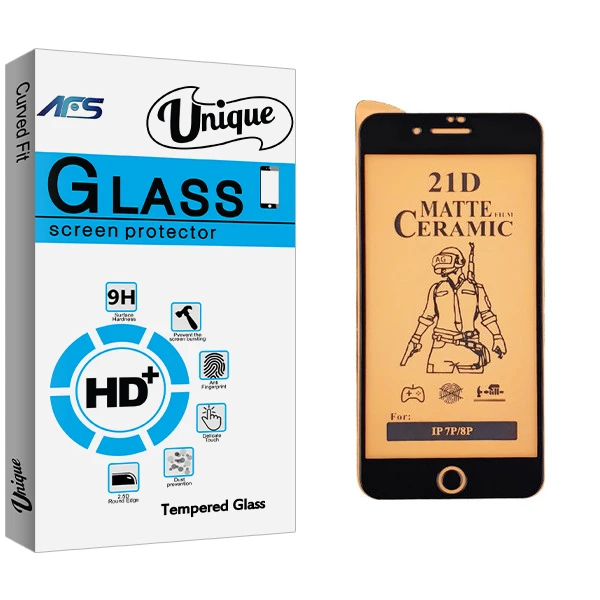 محافظ صفحه نمایش سرامیکی ای اف اس مدل Unique Glass مناسب برای گوشی موبایل اپل iPhone 7 Plus