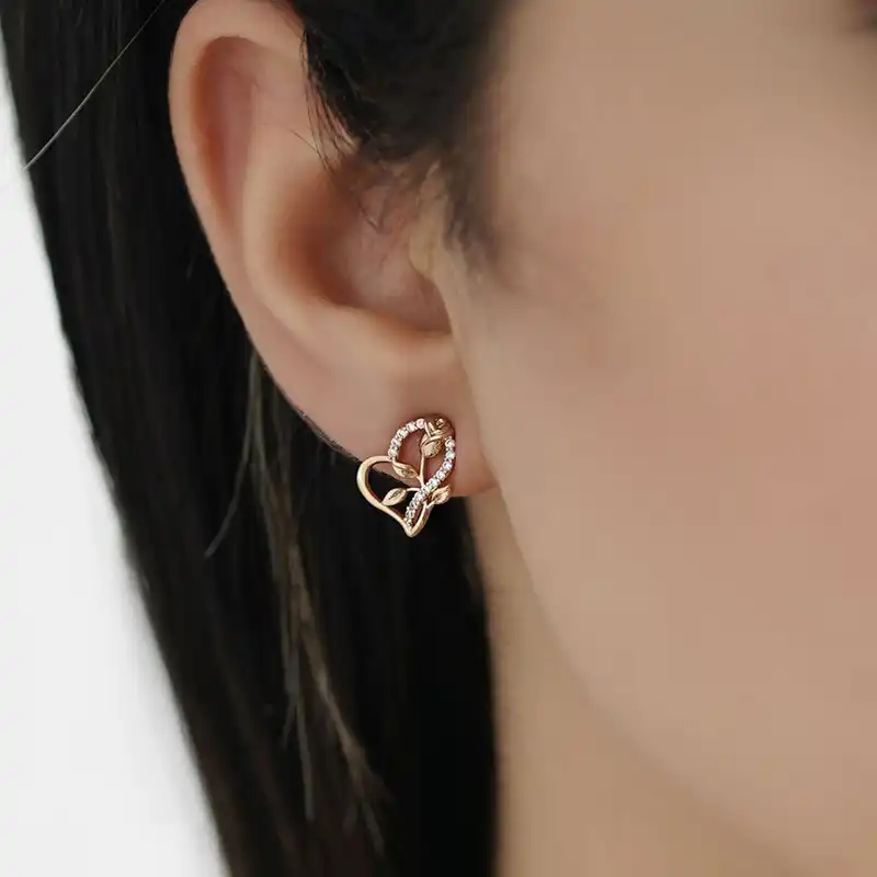 گوشواره زنانه ژوپینگ مدل قلب کد J749