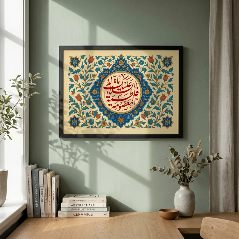 تابلو طرح ولادت امام رضا (ع) مدل G15068 فریم مشکی