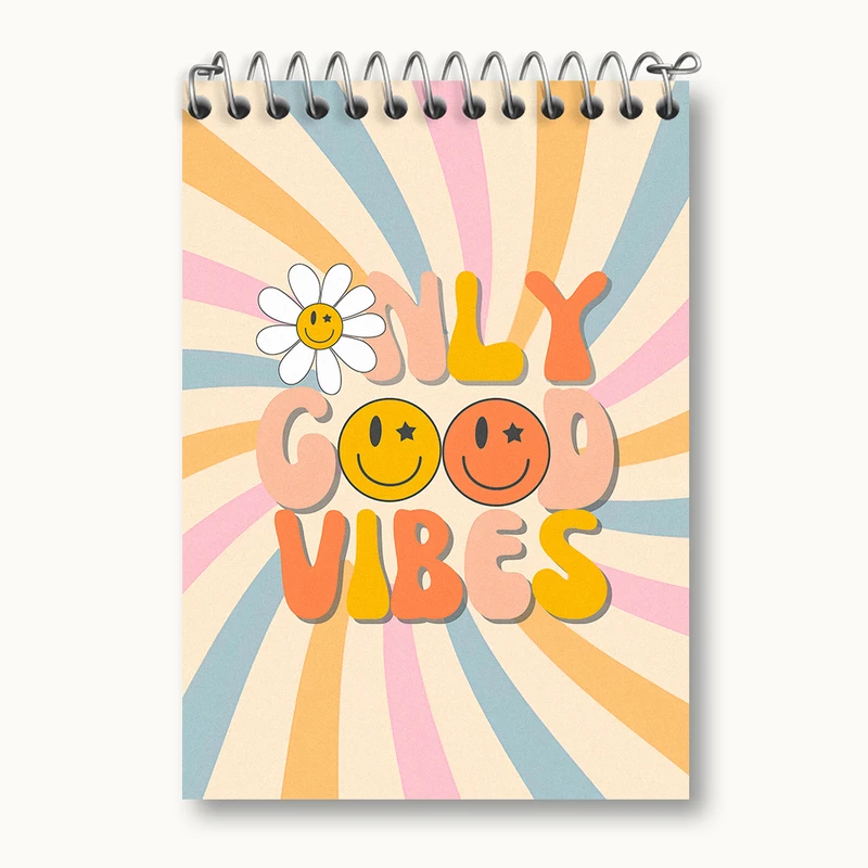 دفتر یادداشت 50 برگ خندالو طرح Only Good Vibes کد N3170