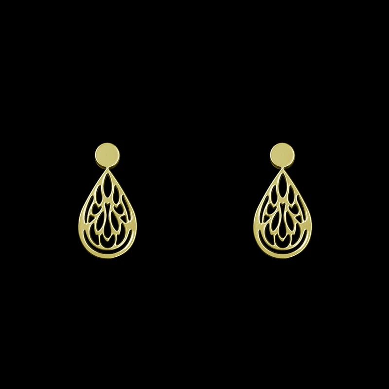 گوشواره طلا 18 عیار زنانه مدوپد مدل هندسی کد GA1-14444