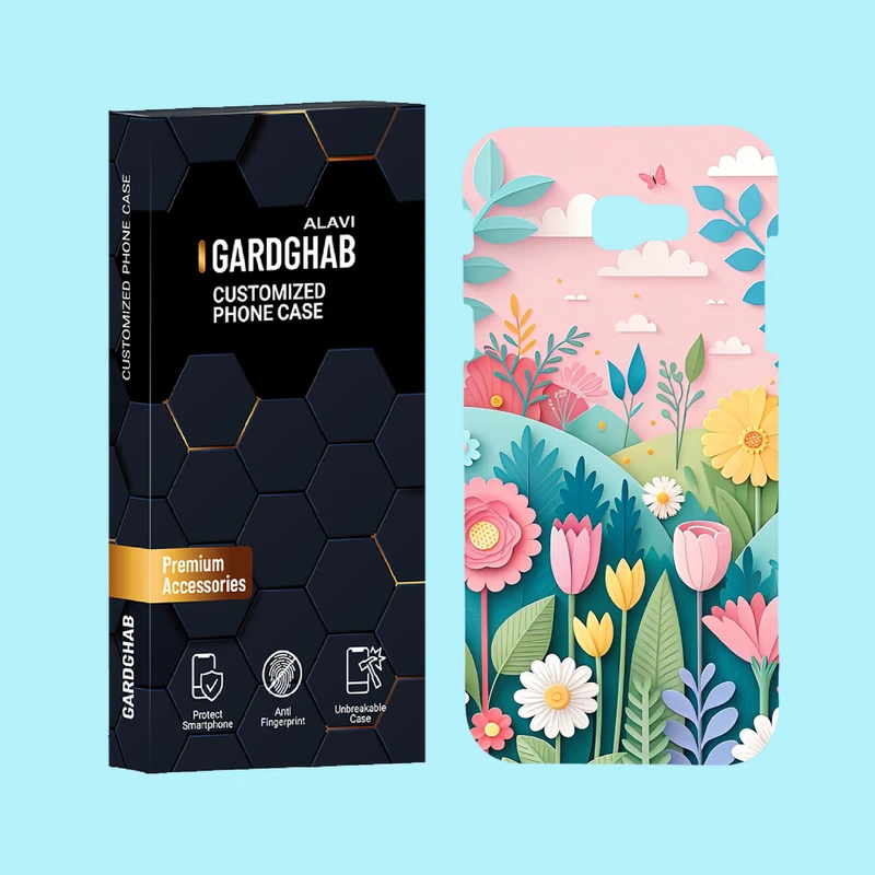 کاور گارد قاب علوی مدل گل مناسب برای گوشی موبایل سامسونگ Galaxy A720 / A7 2017