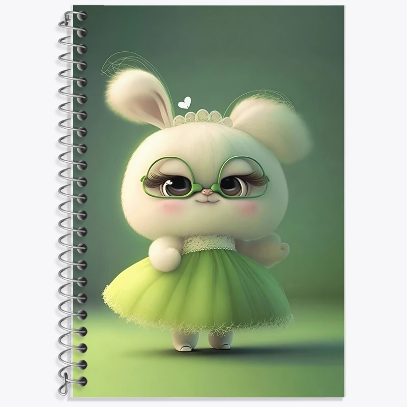 دفتر زبان 50 برگ خندالو مدل سه خط طرح خرگوش بامزه کد F5740