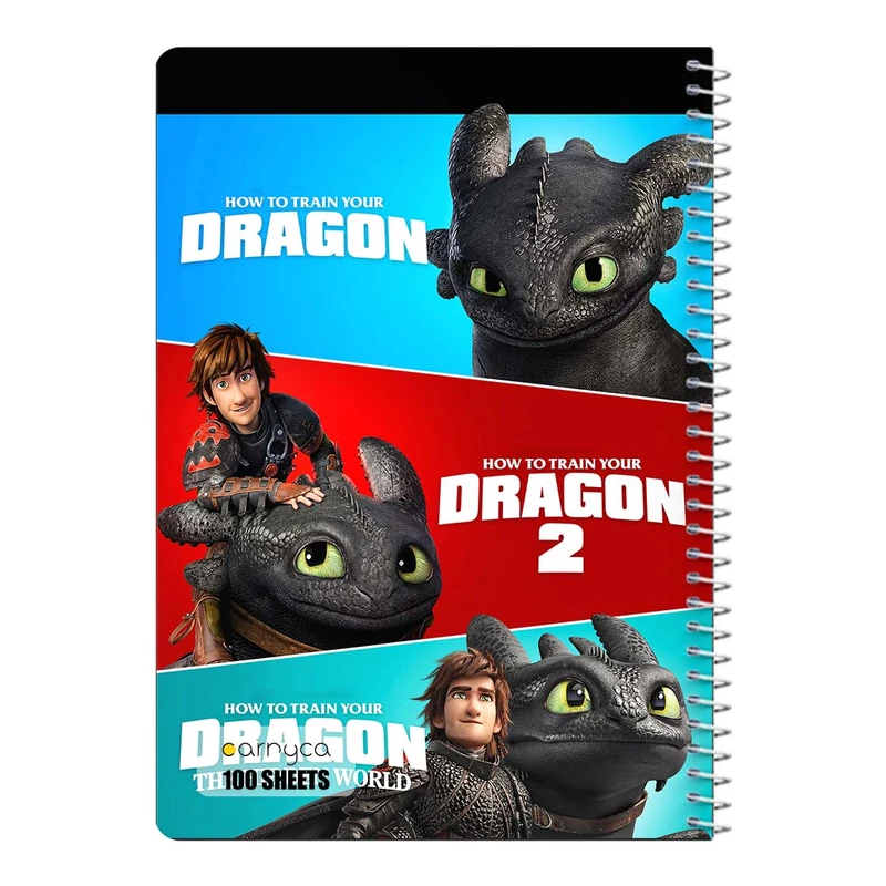 دفتر مشق 100 برگ سیمی کارنیکا طرح چگونه اژدهای خود را تربیت کنیم How to Train Your Dragon کد 31471