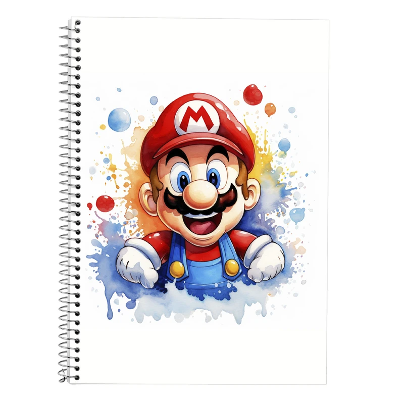 دفتر زبان 50 برگ مدوپد مدل دوخط طرح سوپرماریو super mario کد DF2926