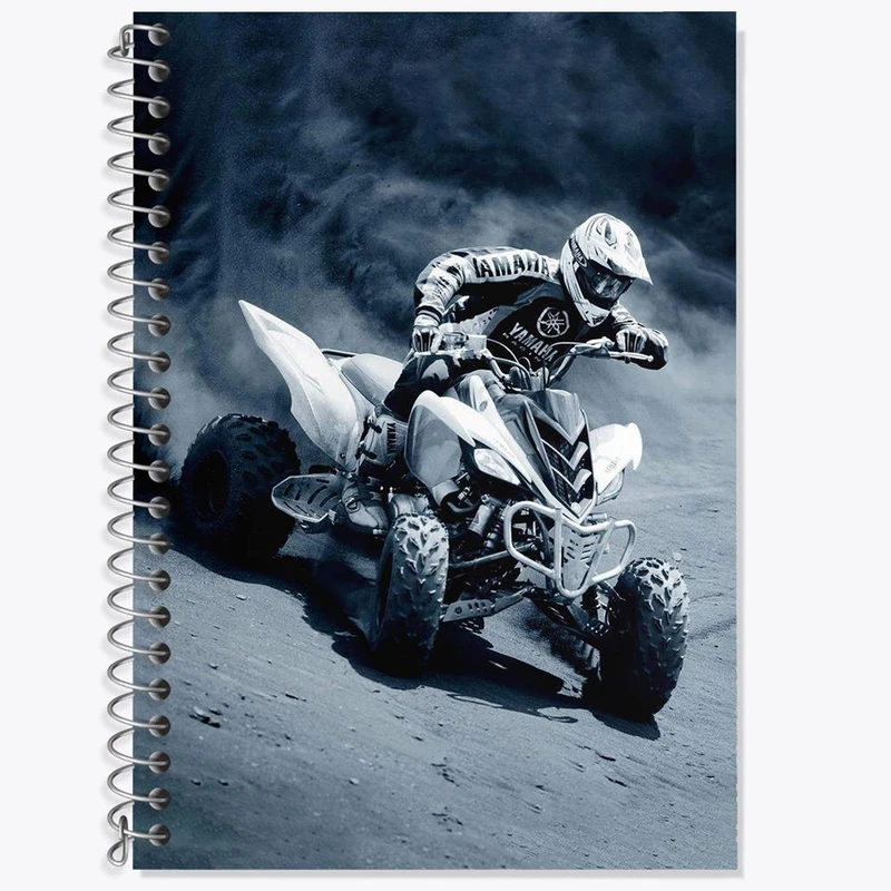 دفتر زبان 50 برگ خندالو مدل دو خط طرح موتور چهار چرخ کد 27839