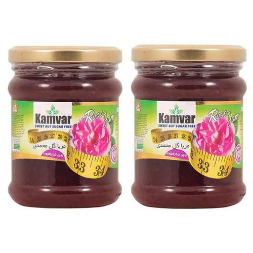 مربا گل سرخ رژیمی بدون شکر کامور - 280 گرم بسته 2 عددی