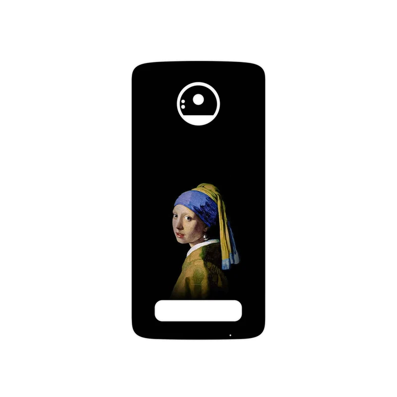 برچسب پوششی ماهوت مدل Girl with a Pearl Earring of Vermeer مناسب برای گوشی موبایل موتورولا Moto Z Play