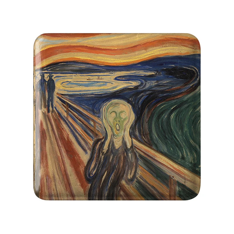 مگنت خندالو طرح جیغ ادوارد مونک مدل مربعی کد 36853