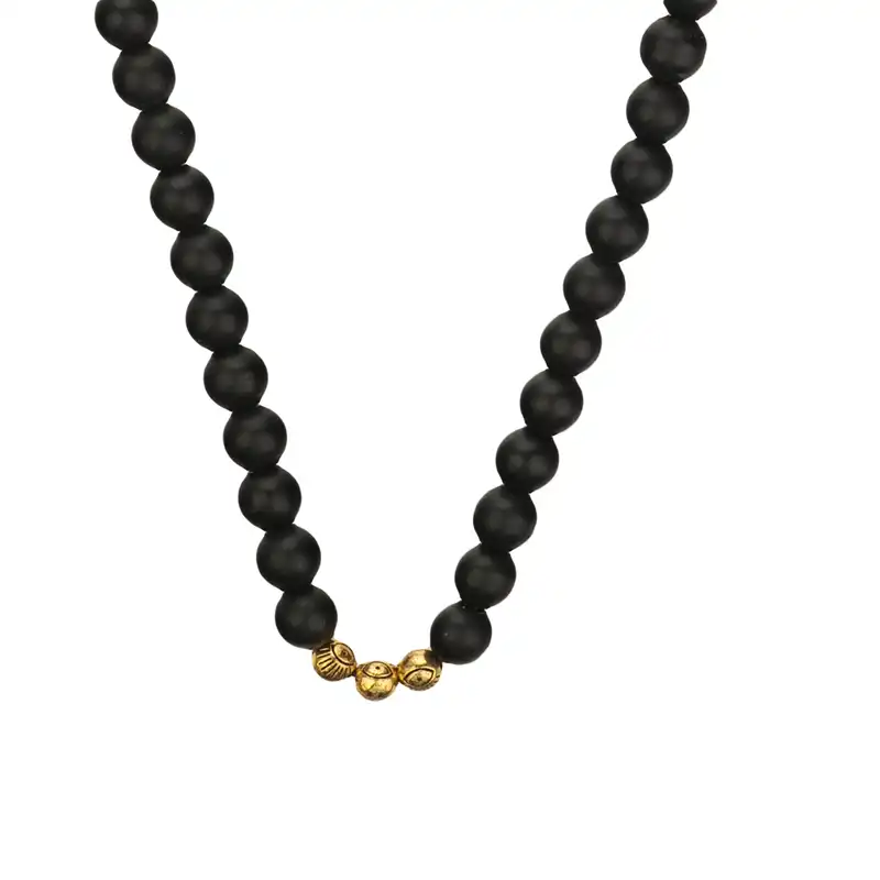 گردنبند مدل مهره ای اونیکس کد Z6970