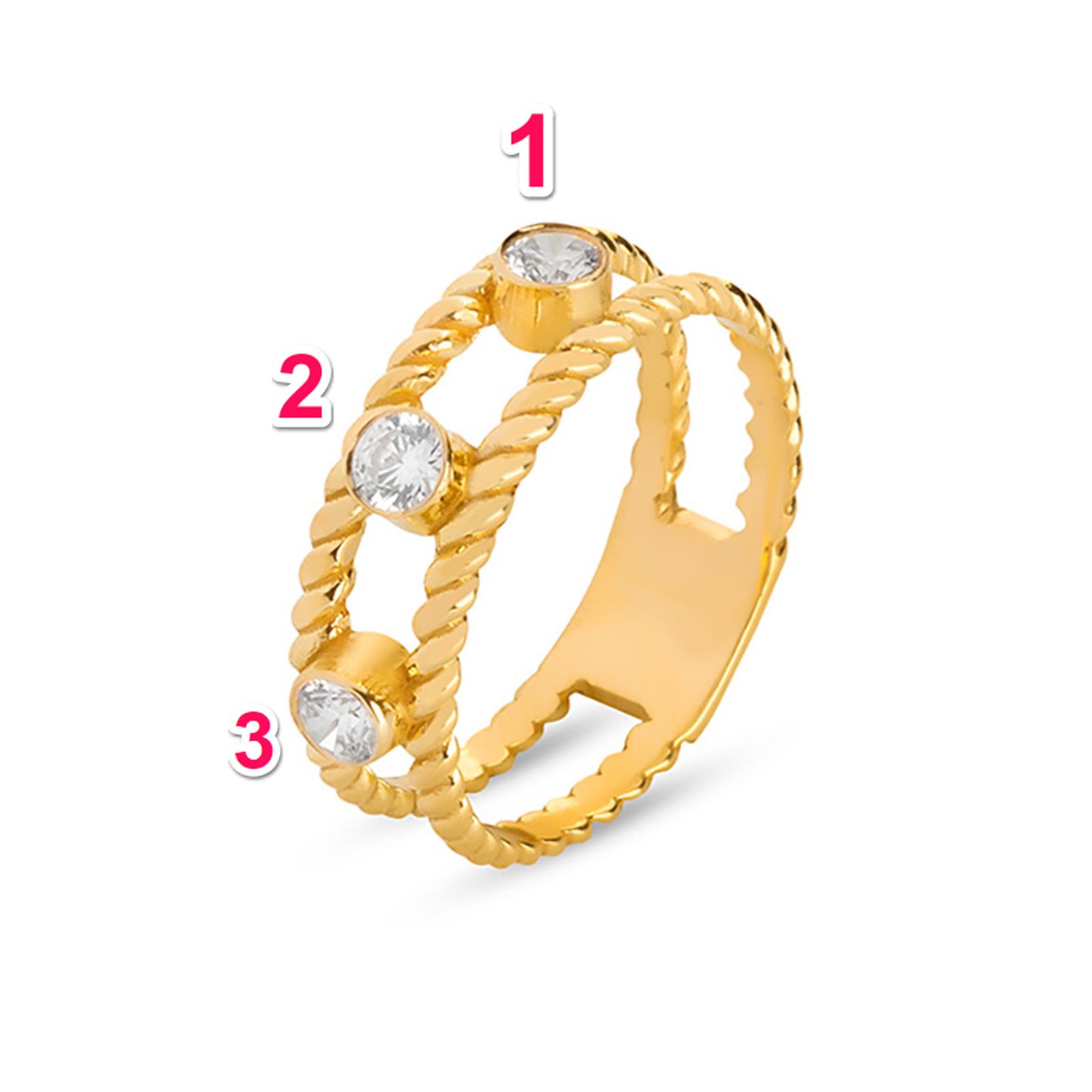 انگشتر طلا 18 عیار زنانه کیا گالری مدل AR517 - - 5