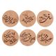 چوبی سکرو طرح اشعار W-06 بسته 6 عددی
